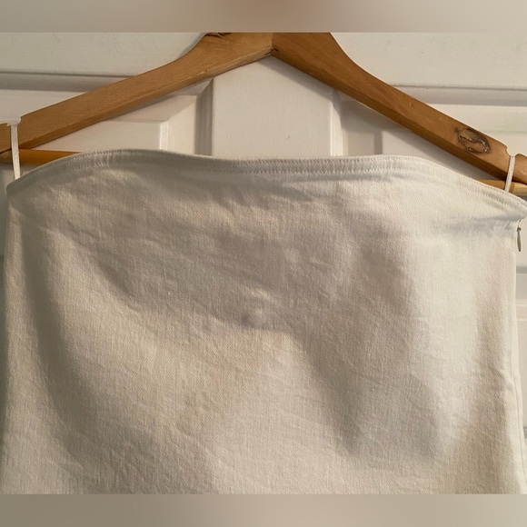 Zara Off White Strapless Mini Dress Size M - Picture 3 of 6